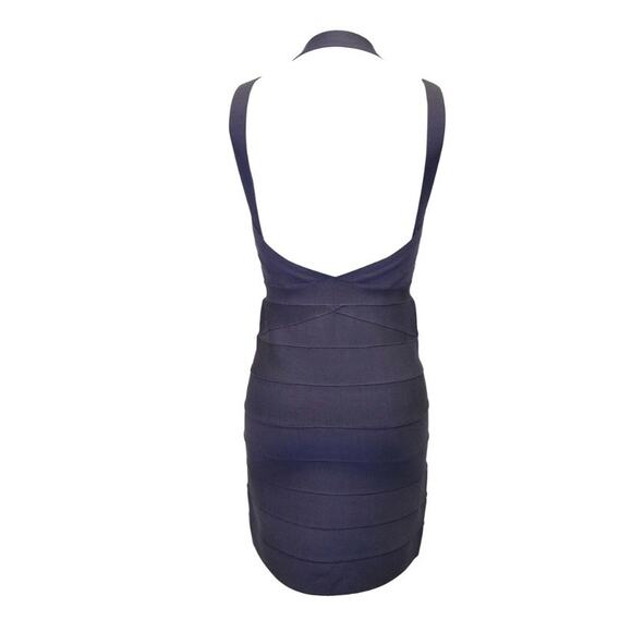 NWT Herve Leger navy blue sexy body con bandage cocktail dress size Medium - Picture 12 of 12